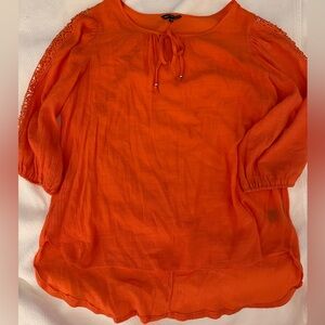 Women's Orange Sheer Blouse Size 2X